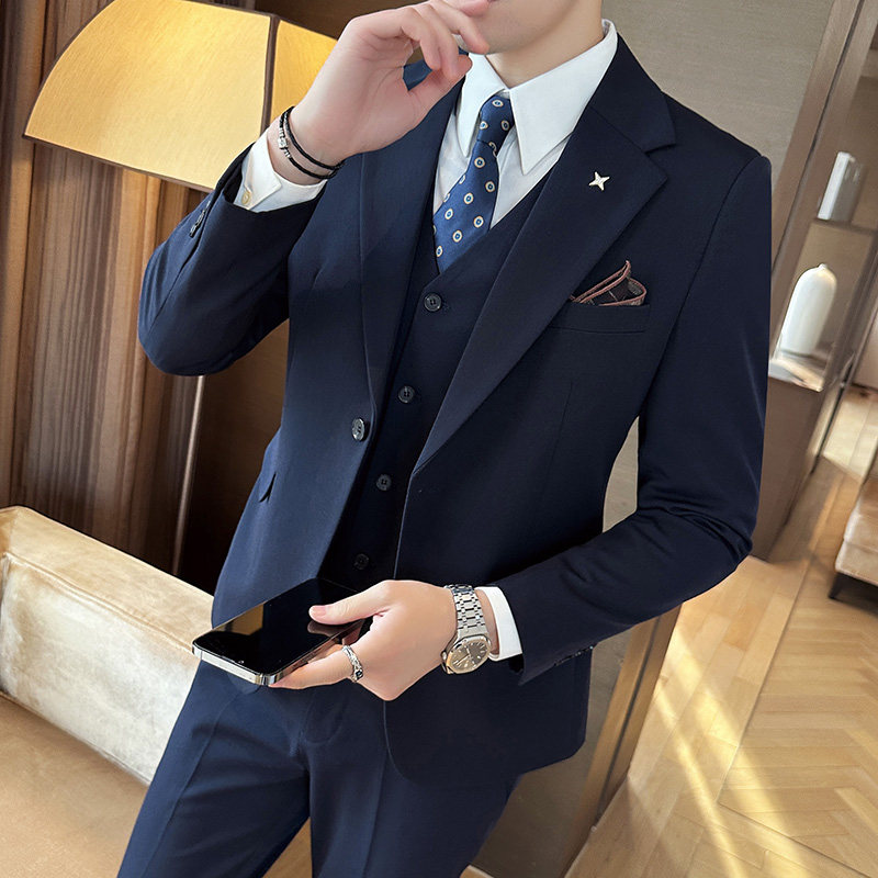 秋冬西服套装男商务休闲正装礼服婚礼西服三件套A207-DX801-P125,男装西服,电商A207