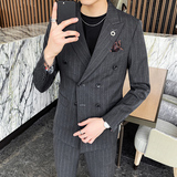 20新款西服套装韩版修身条纹西装两件套A470-LJT35-P185大码加价，男装西服套装，电商A207