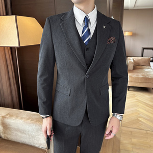 秋冬西服套装男商务休闲正装礼服婚礼西服三件套A207-LJT801-P190图片