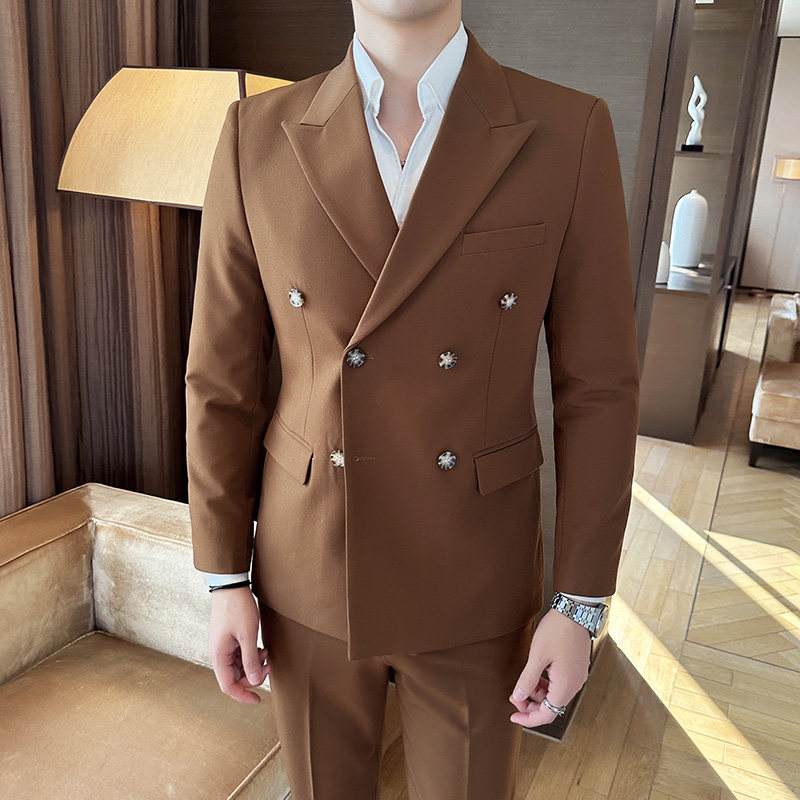 秋冬西服套装正装休闲新郎婚礼西装两件套A207-LJT806-P210,男装西服,电商A207