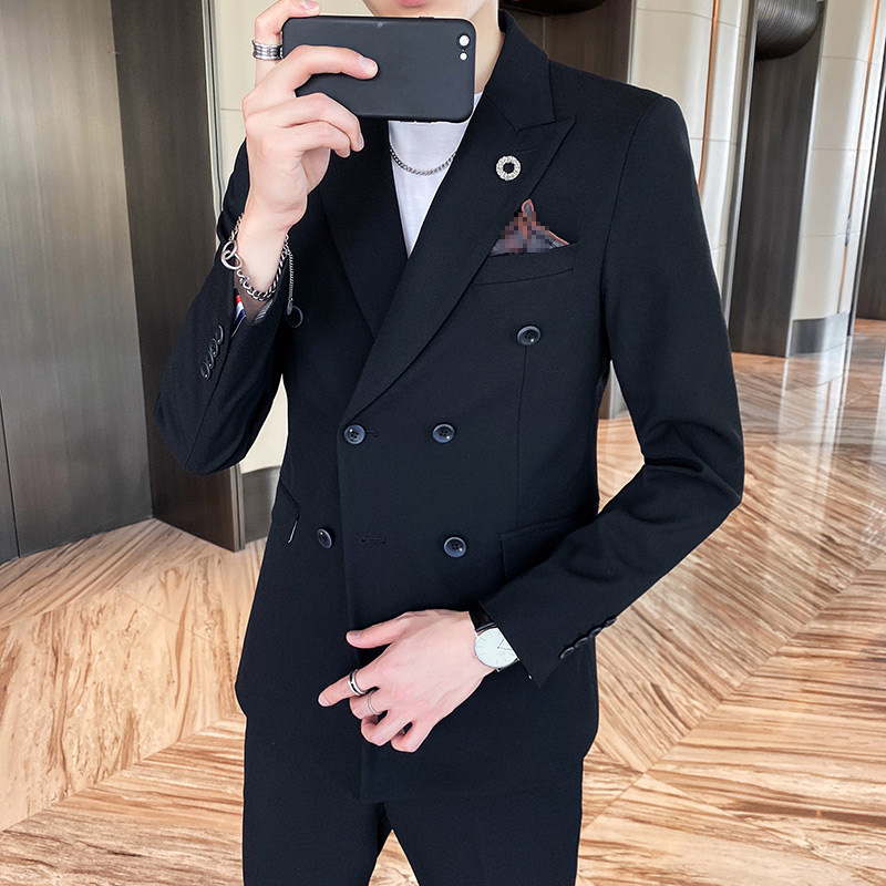 西服套装男英伦韩版修身西装两件套商务A470-LJT36-P175大码加价,男装西服套装,电商A207