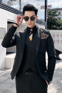 西服套装条纹男西装三件男士小西装外套A470-TZ25-P230大码加价图片