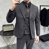 秋冬高级感星空毛呢西服两件套一粒扣正装西装A207-LJT821-P170，男装西服套装，电商A207
