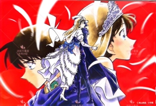 日代正品名侦探柯南鸟取限定原画风明信片柯南毛利兰新兰