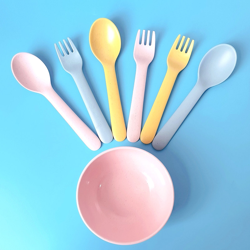ins竹纤维叉子勺子 宝宝辅食吃饭训练餐厅水果甜品叉成人儿童餐具,餐饮具,叉/勺/筷套装,淘宝优惠券,粉丝福利购,淘宝优惠卷