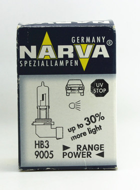 利华NARVA 汽车卤素大灯灯泡 12V HB3/9005 HB4/9006 德国产