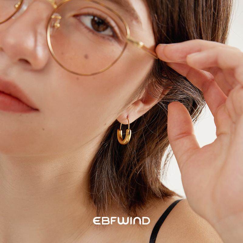 EBFWIND U形空间 极简高级感金属U形耳扣日常通勤精致百搭耳圈