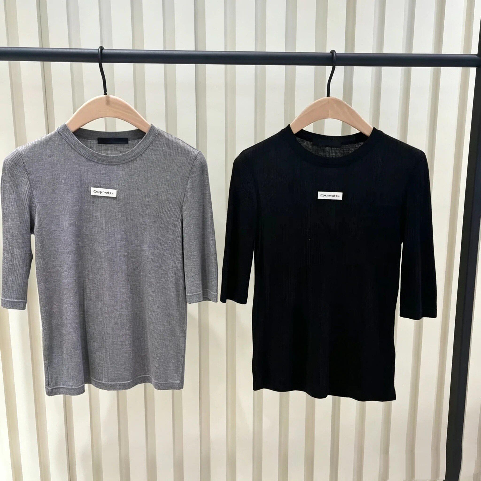 【C+系列】正品针织衫2026秋新品天丝绵羊毛修身五分袖MBF3TEE021