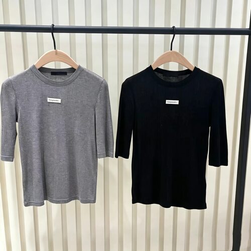 【C+系列】正品针织衫2026秋新品天丝绵羊毛修身五分袖MBF3TEE021
