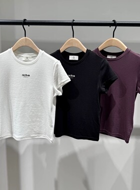 【act系列】正品正肩T恤2026夏新品天丝醋酸短款MBF2TEE007