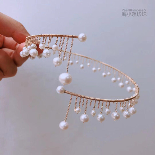 海小姐珍珠颈链年轻款14k注金手工编织项圈时尚天然淡水珍珠项链 - 封面