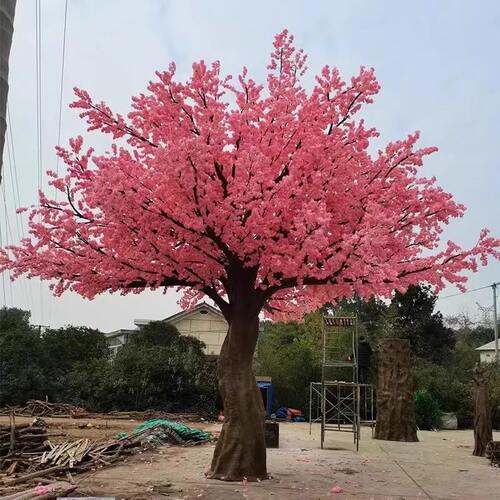 玻璃钢网红仿真樱花树桃花树许愿树室内室外酒店商场装饰造景用树