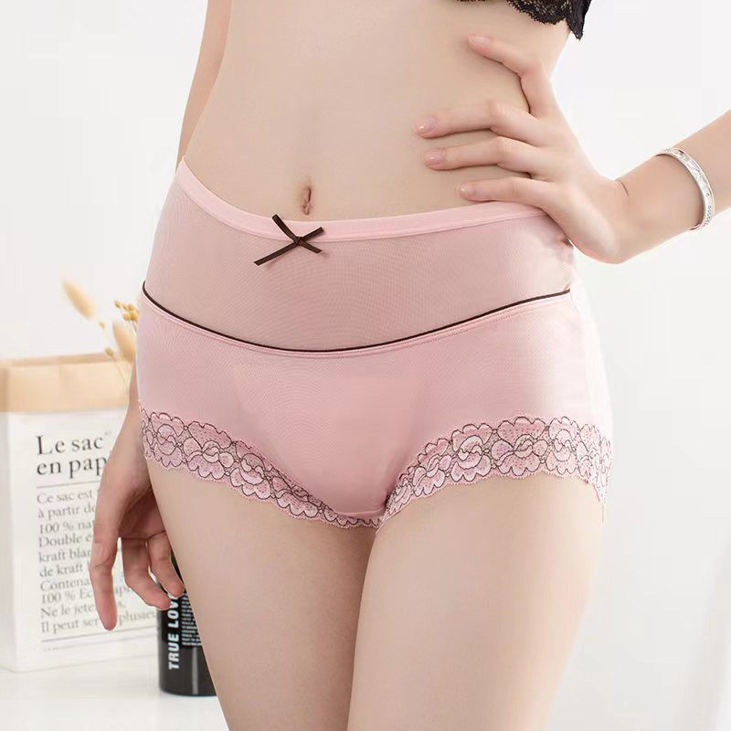 专柜品牌十条装盈康3325女士蕾丝中腰大码弹力舒适柔软三角内裤