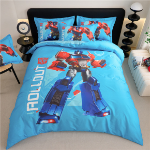 变形金刚全棉四件套儿童学生纯棉被套床男孩宿舍三件套床上用品