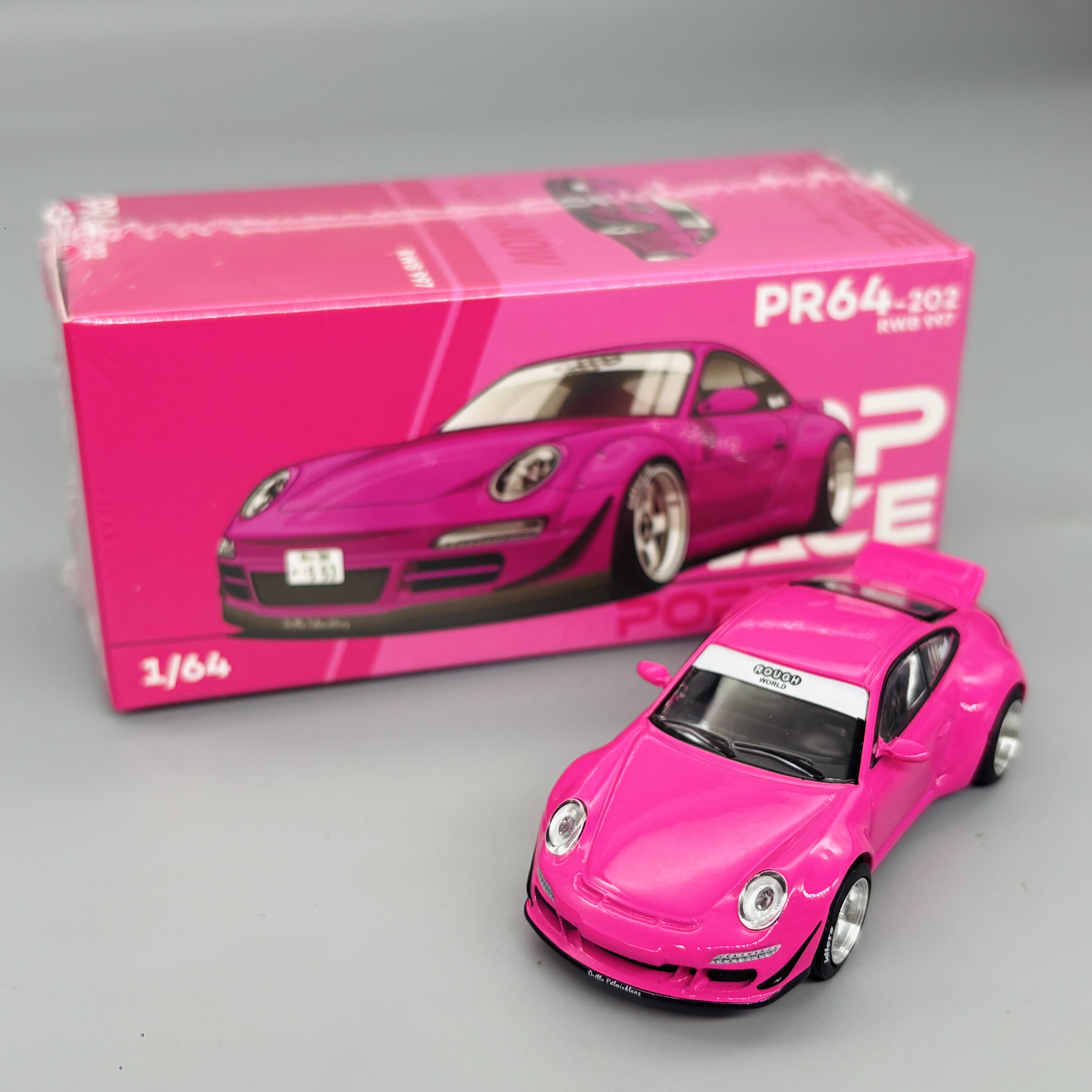 POPRACE 1:64 PR64-202 保时捷 RWB 997 粉色 合金汽车模型