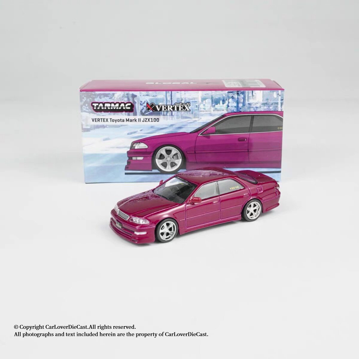 Tarmac Works 1:64 VERTEX 丰田 Mark II JZX100 合金车模 金属红图片