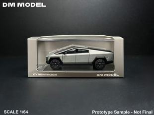 DM Model 1/64 特斯拉皮卡车 金属钢银色 合金汽车模型