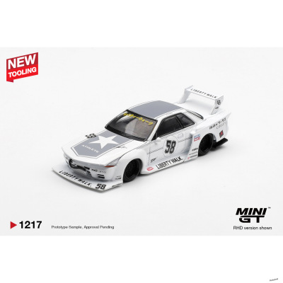 MINIGT 1:64 #1217 日产 Nissan GTR 32 LB 白色 合金汽车模型