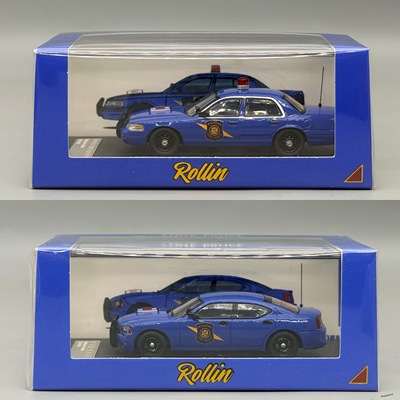 Rollin 1:64 MSP 密歇根州州警 战马 巡逻车CV 合金汽车模型