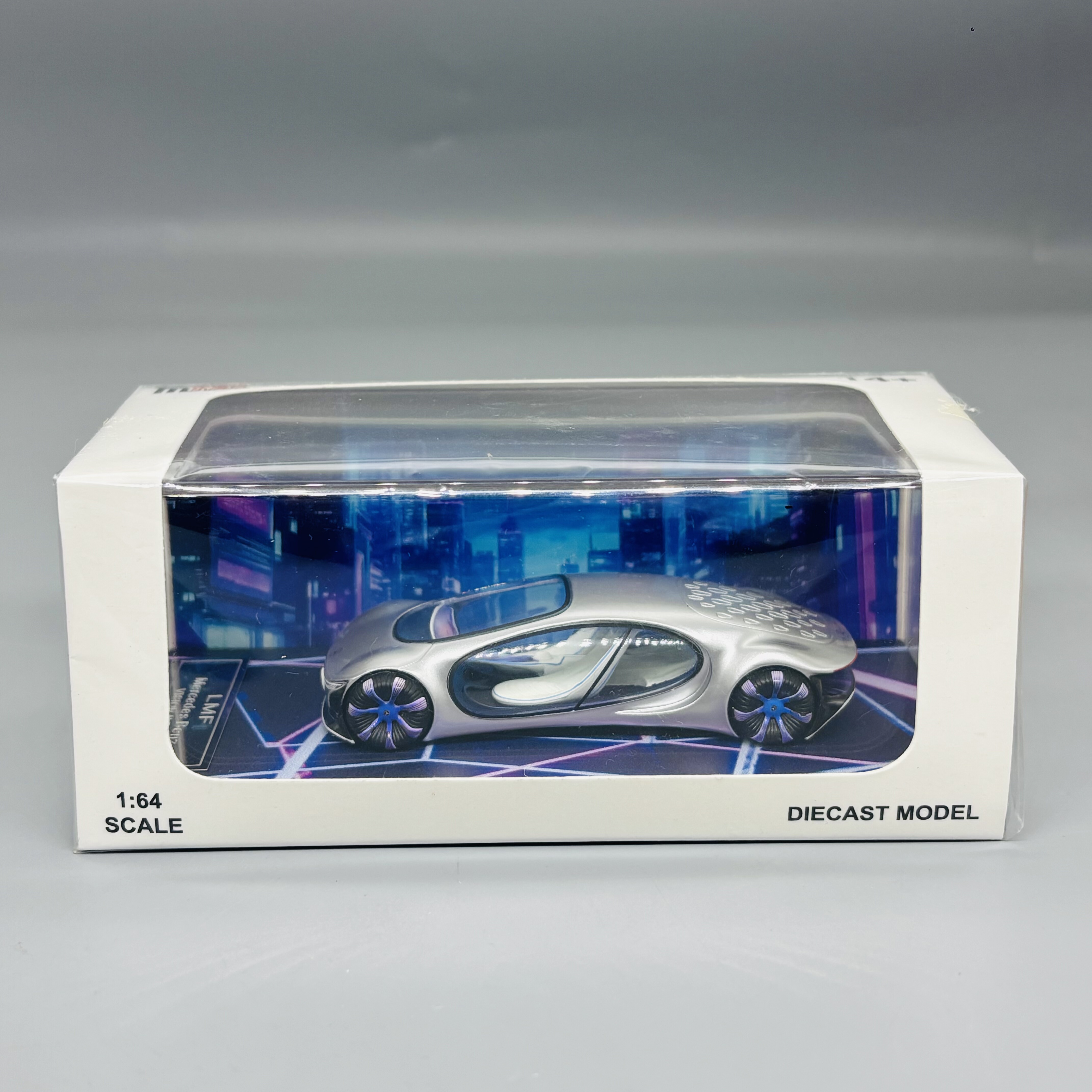 LMF乐漫坊 1:64 奔驰 阿凡达 概念车 闪亮银 合金汽车模型