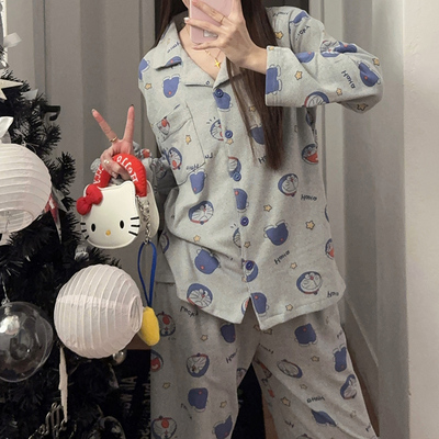 可爱哆啦A梦德绒睡衣女款