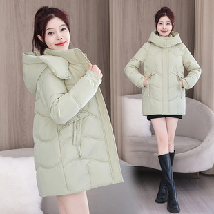 羽绒棉服女2025冬季新款韩系加厚中长款棉衣宽松外套女多巴胺穿搭
