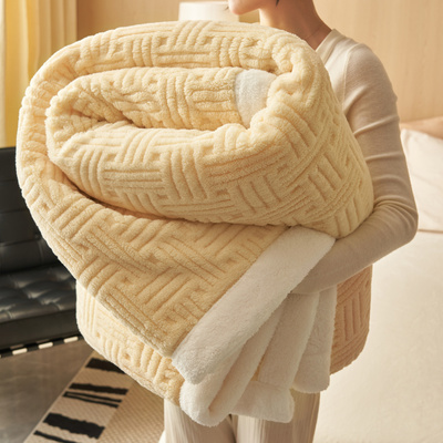 双层加厚加绒毛毯沙发盖毯办公室午睡毯午休毯子珊瑚绒被子床上用