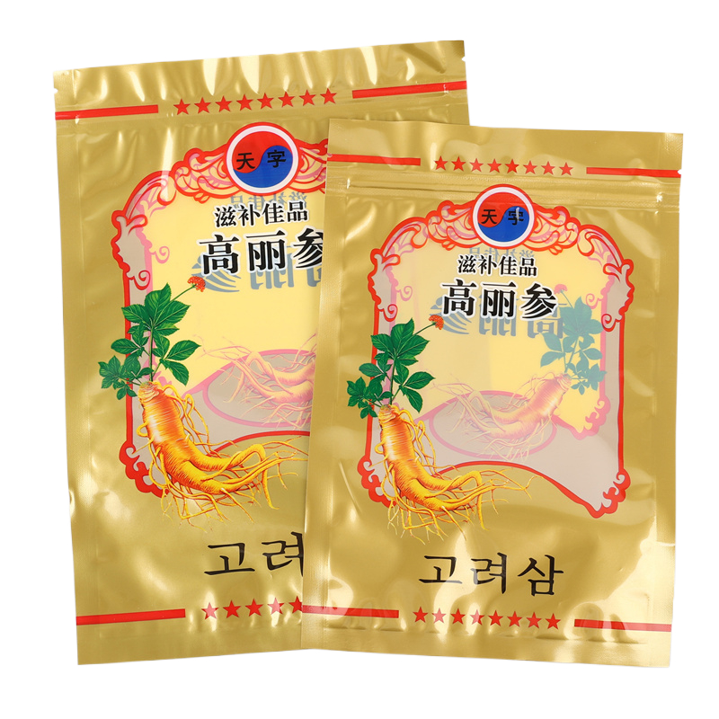 新款长白山高丽参包装袋250克500克韩国直参红参密封袋自封袋礼袋
