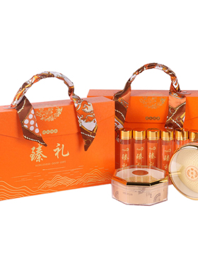 新款六支管通用西洋参石斛礼盒包装盒双拼孢子粉海参礼品盒空盒子