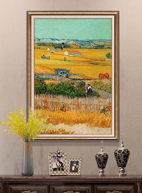 大芬村油画手绘莫奈装饰画美式入户玄关挂画风景客厅餐厅梵高名画