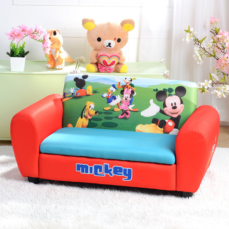 迪士尼米奇儿童沙发可爱双人婴儿沙发卡通宝宝小沙发椅儿童房沙发