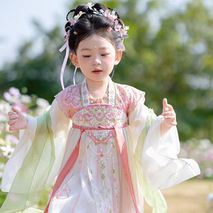 汉服女童春秋2026新款儿童古风超仙飘逸公主连衣裙女孩国风表演服