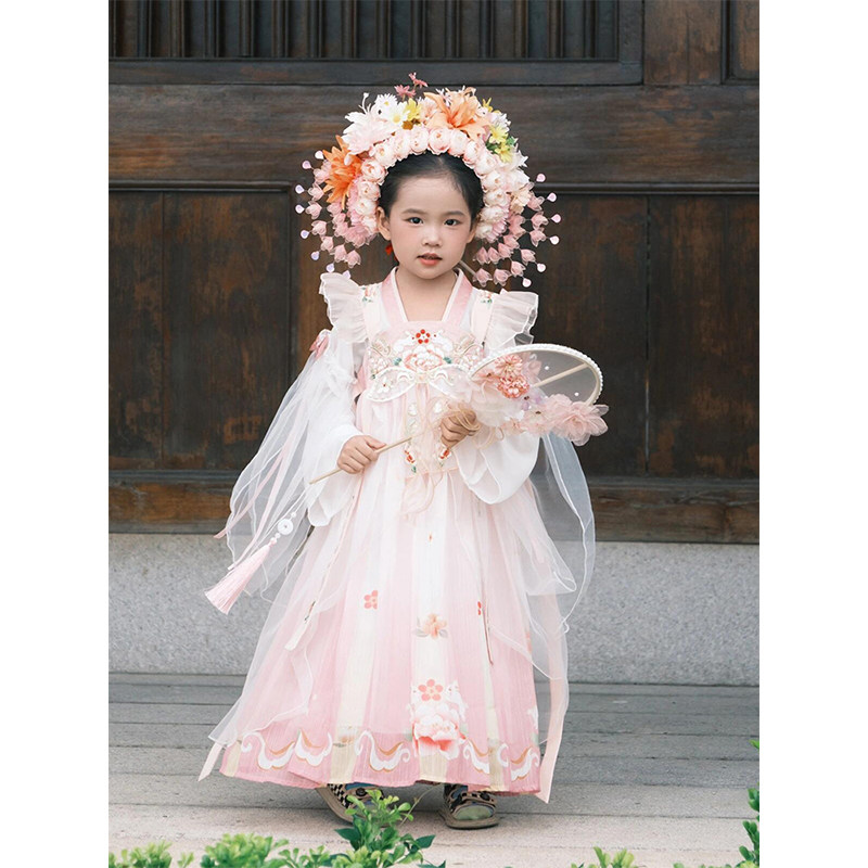 中秋女童汉服连衣裙唐宫夜宴唐装新款中国风民族儿童襦裙连衣裙,童装/婴儿装/亲子装,汉服,淘宝优惠券,粉丝福利购,淘宝优惠卷
