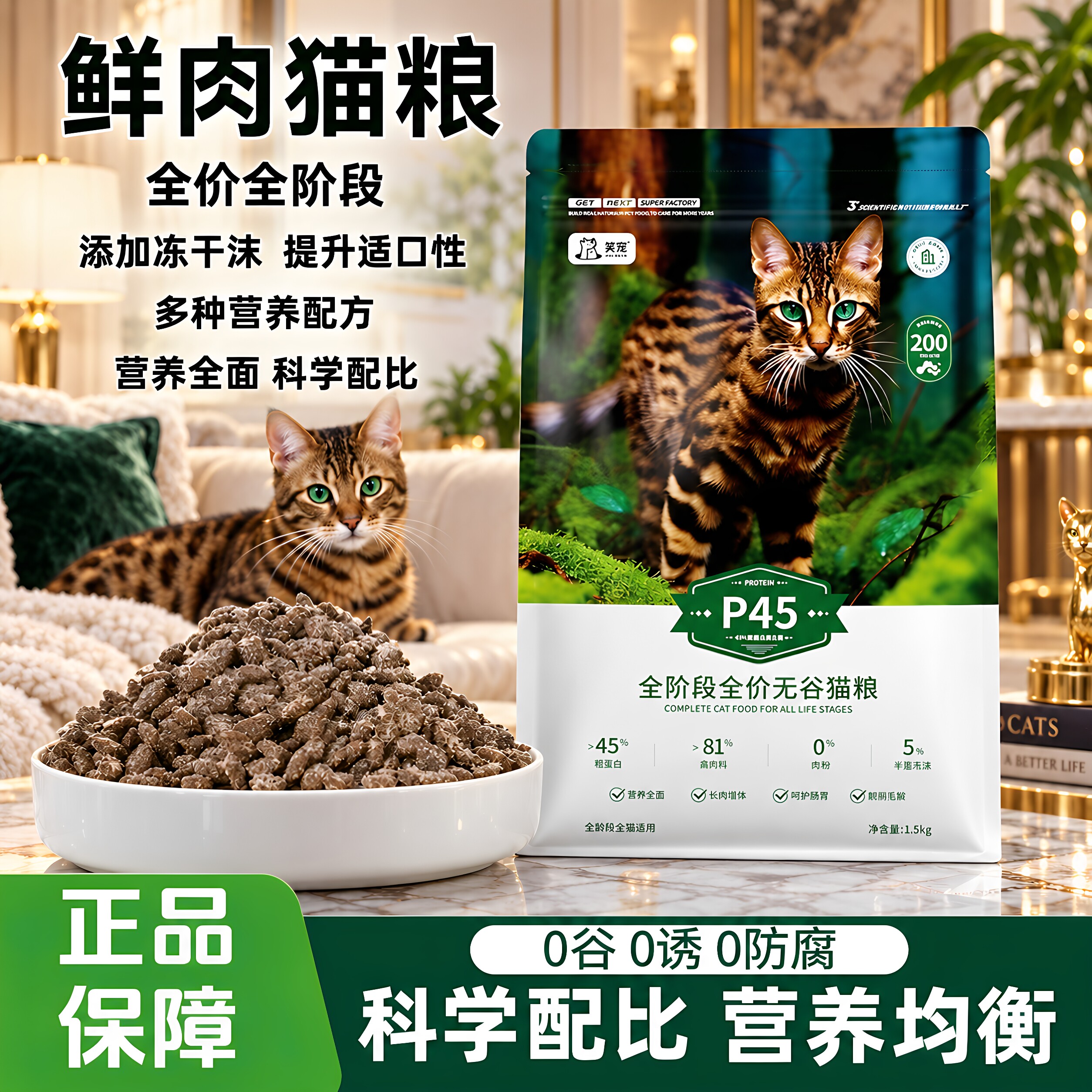 萧大猫全价无谷猫粮营养发腮