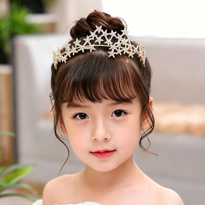 儿童皇冠高端大气头饰公主星星发箍生日演出走秀小孩表演女童发饰