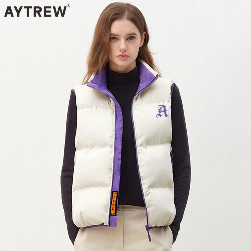 AYTREW 女情侣工装拼色棉马甲男款冬季坎肩背心外套秋冬新款棉服