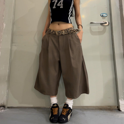 2026新款女垂感西装七分短裤