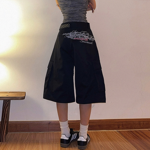 高级感小众设计款 七分裤 领带西装 男女多口袋工装 短裤 DoubleD美式