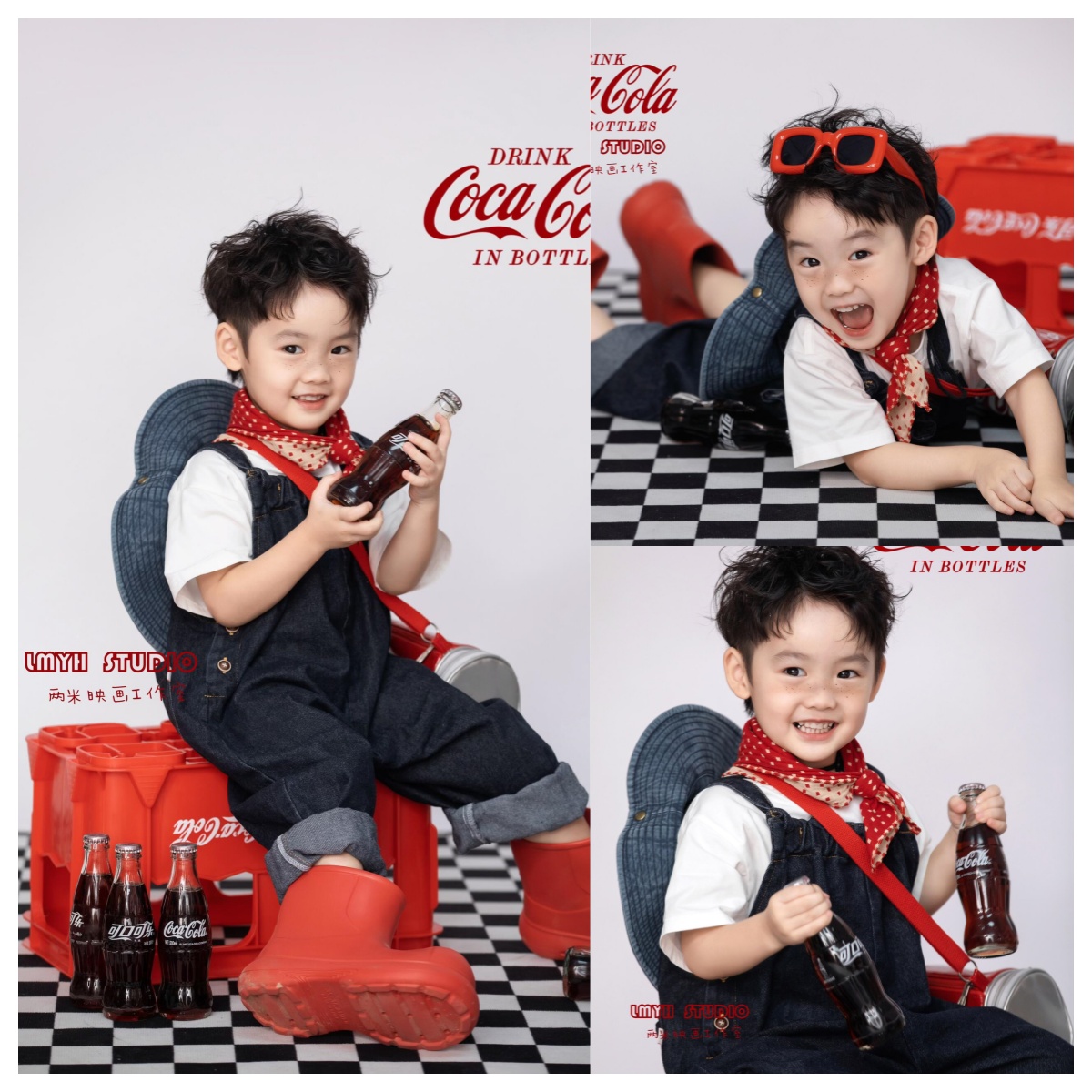 新款儿童摄影影楼拍摄潮童可口可乐款休闲影楼拍摄服装道具