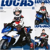 儿童摄影服装 机车男孩拍照服饰影楼机车风服演出道具 主题2025年款