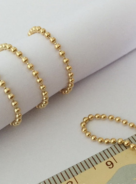 14k包金1.5mm珠链时尚珠子戒指圈