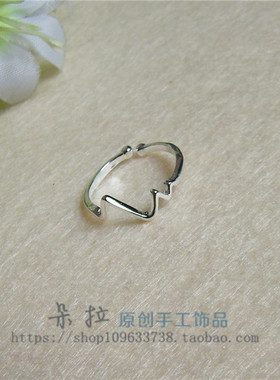 925纯银戒指心动闪电开口单戒