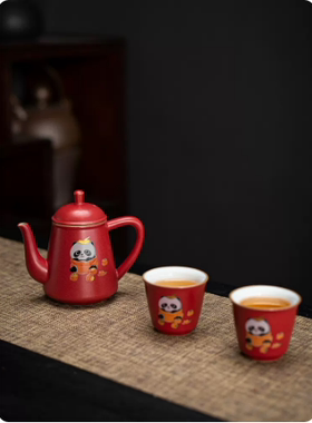 事事如意茶具三件套复古茶具套装旅行小茶具伴手礼