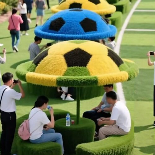 仿真绿雕帽子户外巨型草帽网红打卡拍照大草帽景区景点美陈摆件
