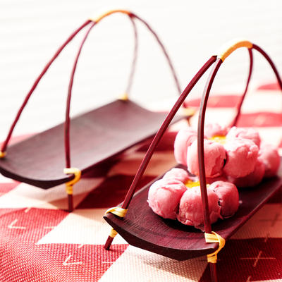 结婚用竹制手工婚庆糕点摆台中式