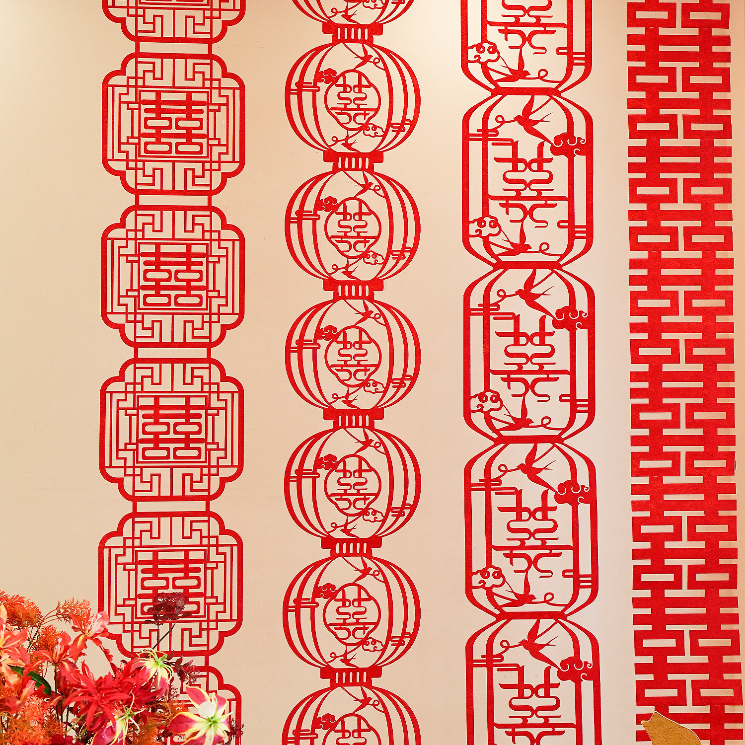 婚房布置套装长条喜字墙贴新房卧室背景墙挂饰喜婚庆现场结婚装饰