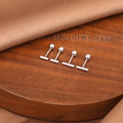 999足银螺丝拧扣女养耳洞耳钉