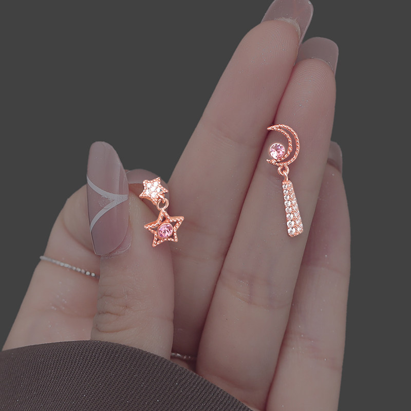 米喜儿纯银甜美风镶钻耳钉