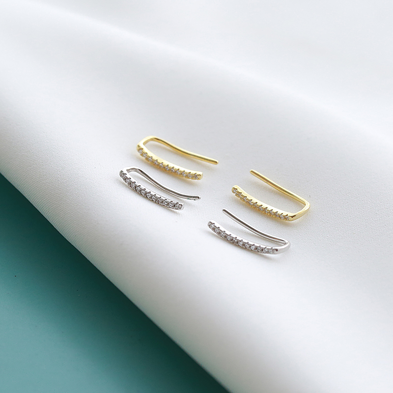 镶钻个性简约小巧气质U型耳钉