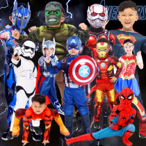 Halloween children's clothing boy spider man clothes iron man American captain Superman Optimus Prime muscle suit